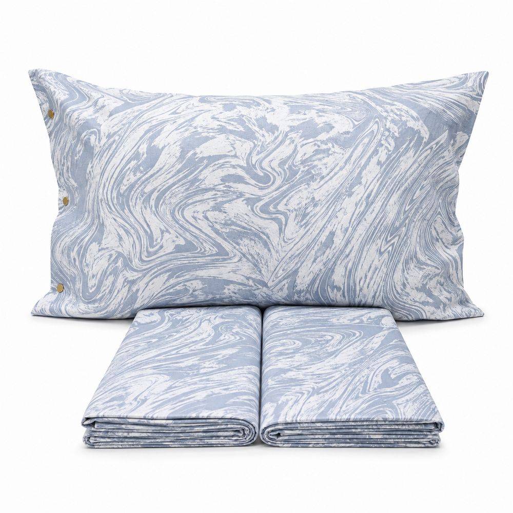 Completo Lenzuola splash astratto azzurro Singolo