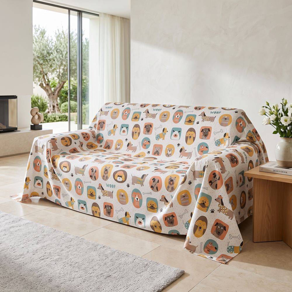 Copridivano copritutto cotone leggero Cani 260 x 290