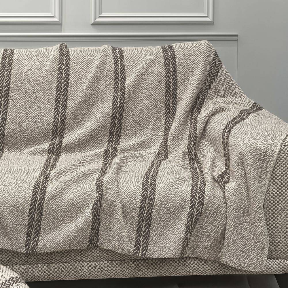 Copridivano Copriletto Tilly Fondo Beige Riga Marrone 250x250