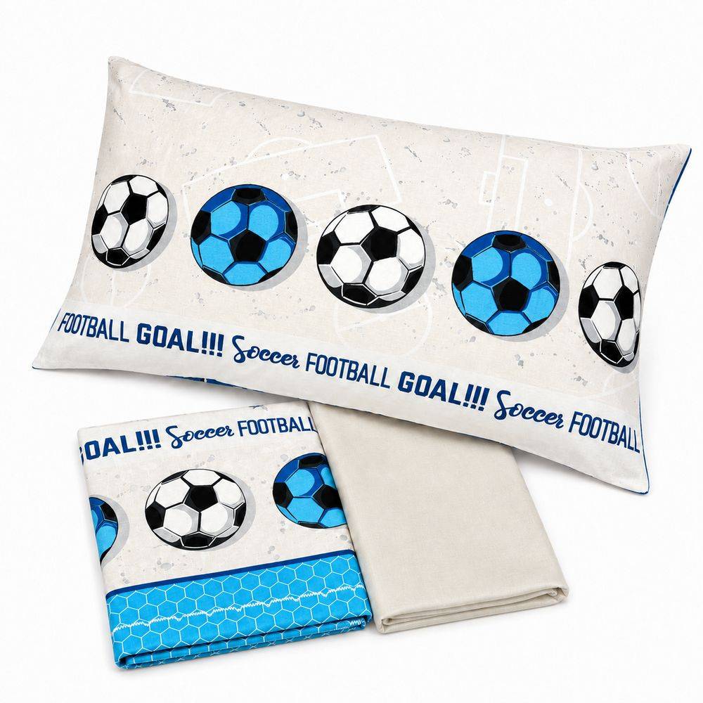 Completo Lenzuola Calcio Azzurro Piazza e mezzo
