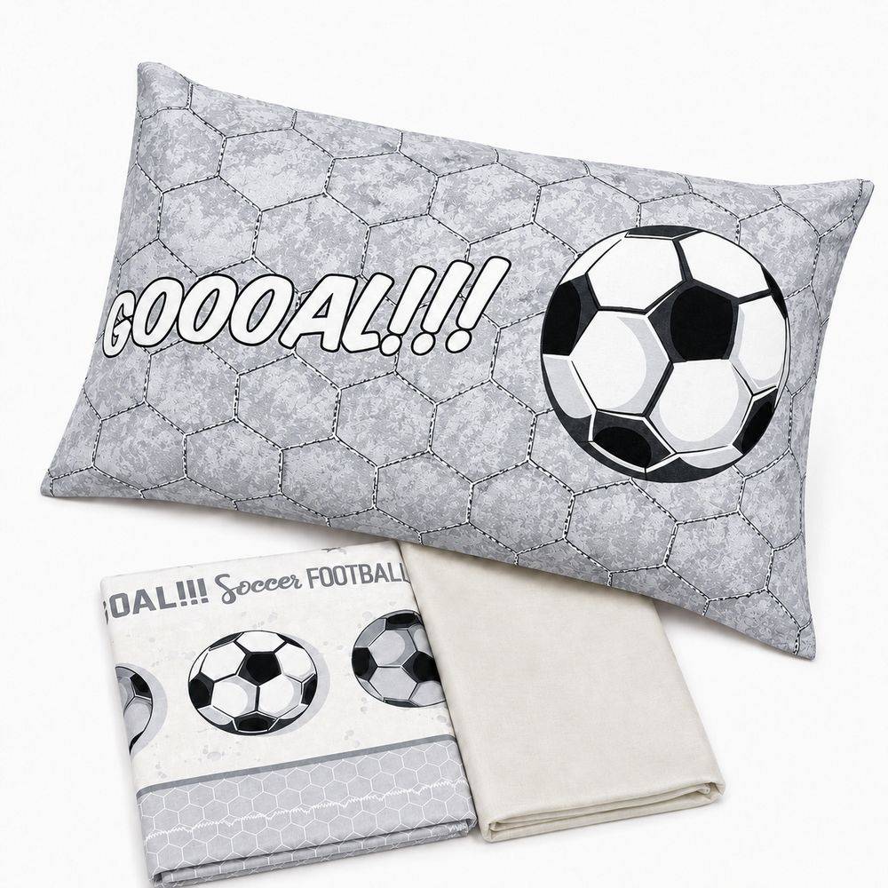 Completo Lenzuola Calcio Grigio Piazza e mezzo