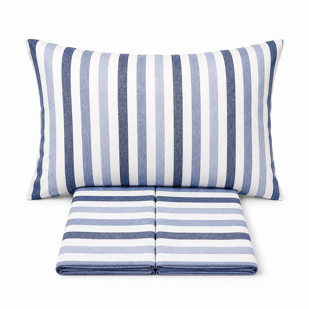 Completo Lenzuola James blu matrimoniale