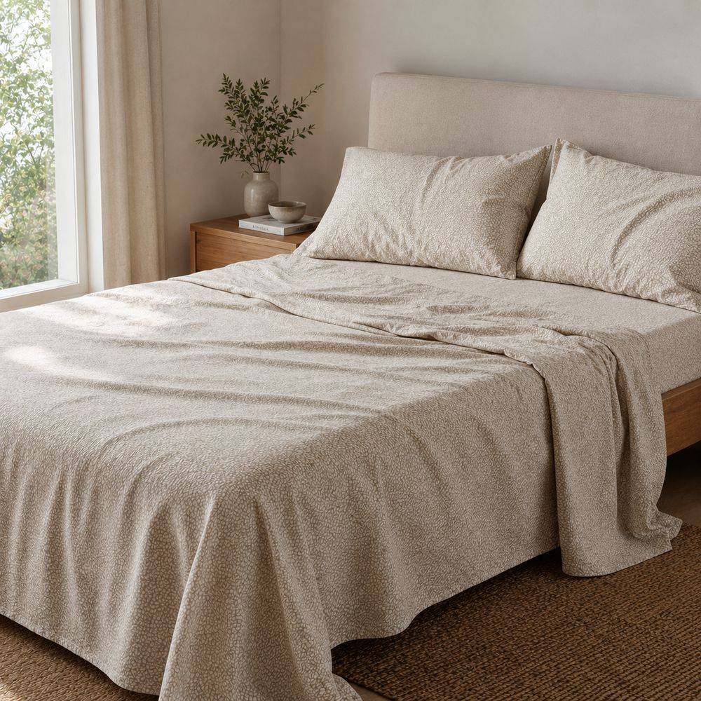 Completo Lenzuola Blot sassolino beige matrimoniale
