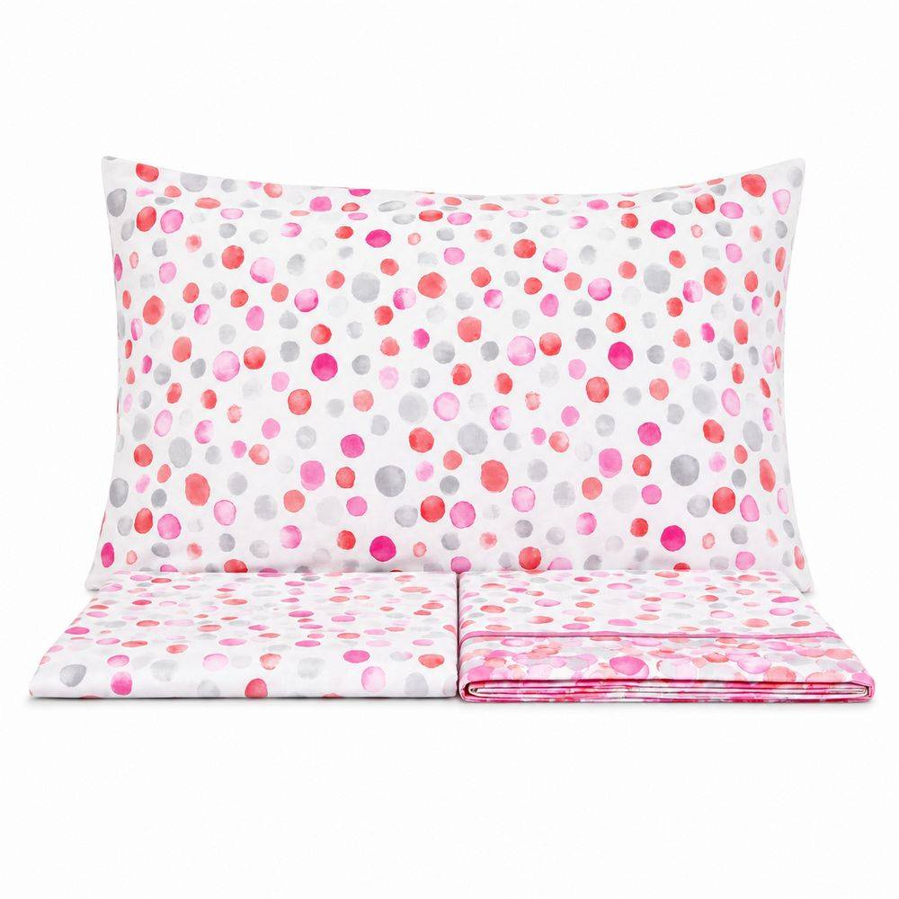 Completo Lenzuola Switch Dots Rosa Matrimoniale