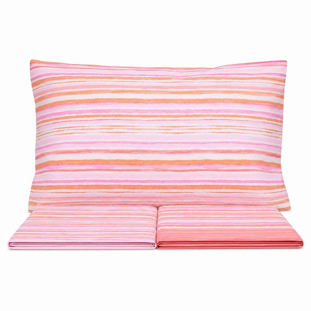 Completo Lenzuola Switch Stripes Rosa Matrimoniale