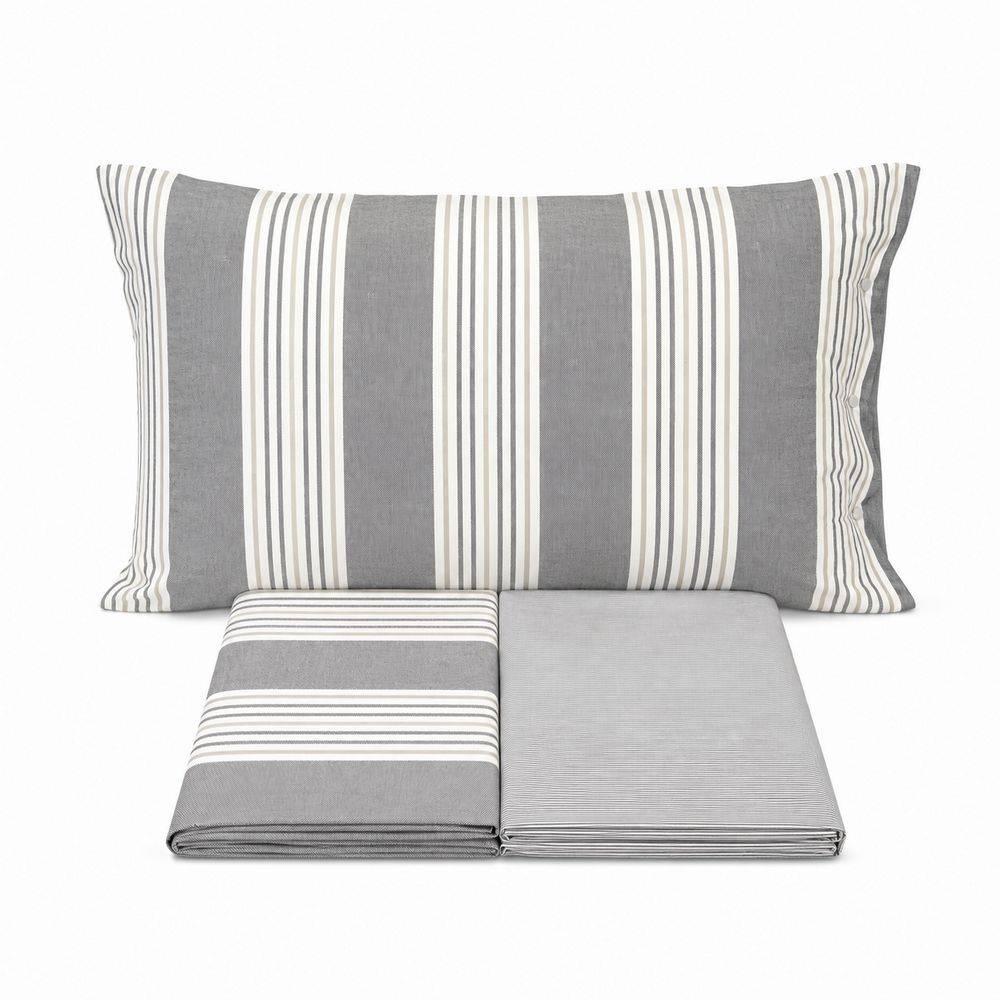 Completo Lenzuola Millerighe grigio singolo