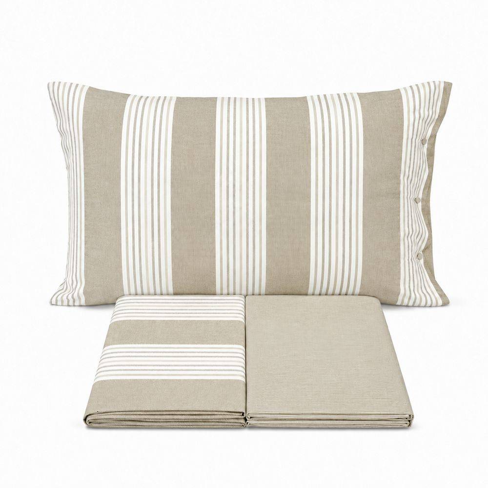 Completo Lenzuola Millerighe beige singolo