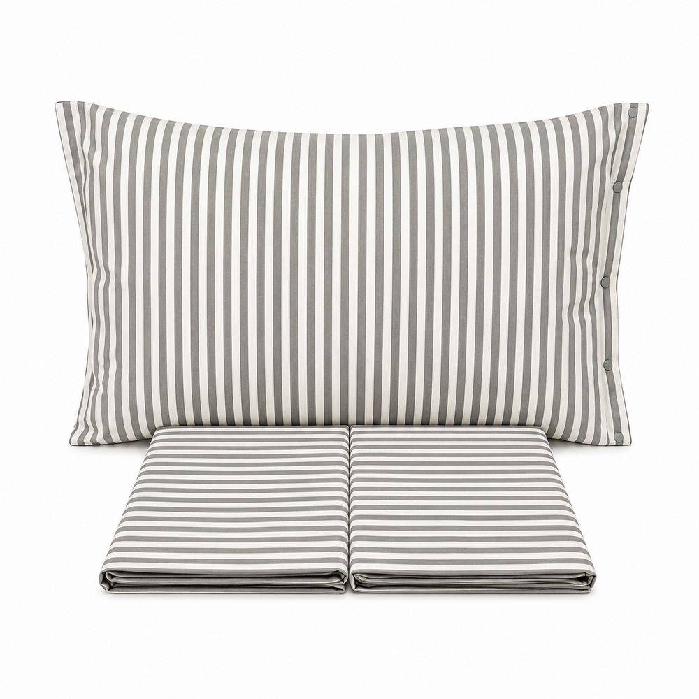 Completo Lenzuola Riga bastoncino grigio piazza e mezzo