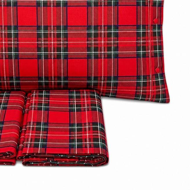 Completo Lenzuola Kilt rosso matrimoniale