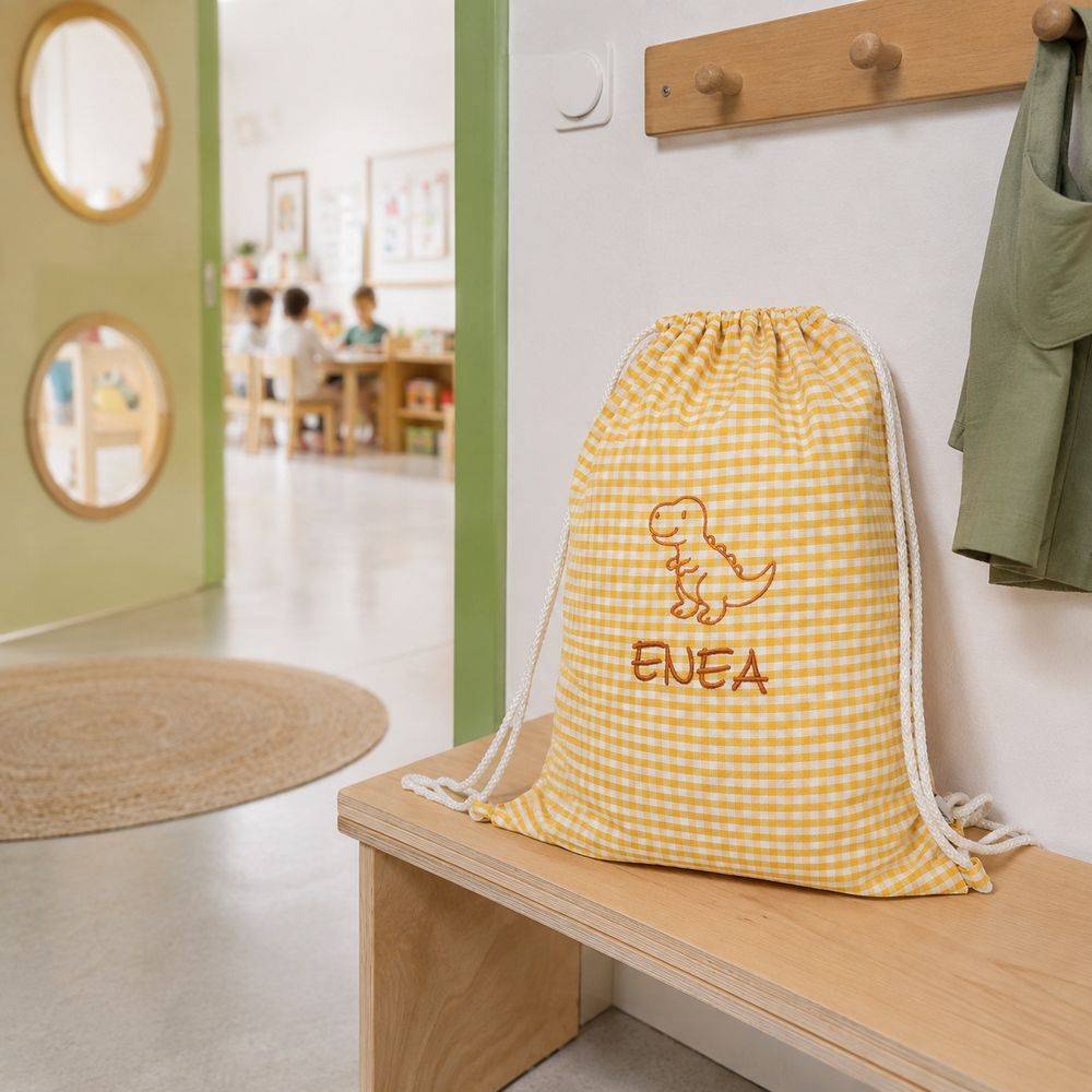 Sacca Scuola Indanthreen Quadretto Piccolo Giallo