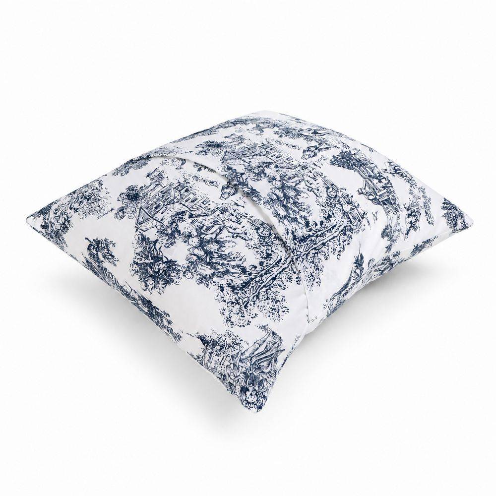Federa cuscino Toile de Jouy Blu 40 x 40 