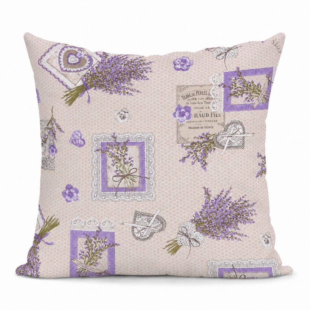 Federa cuscino Lavanda Provenzale fondo Beige 40 x 40