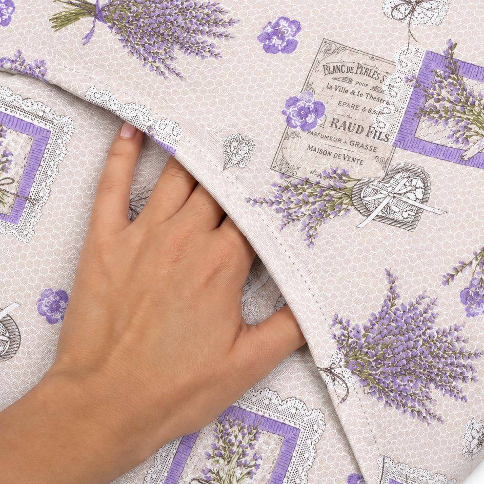 Federa cuscino Lavanda Provenzale fondo Beige 40 x 40