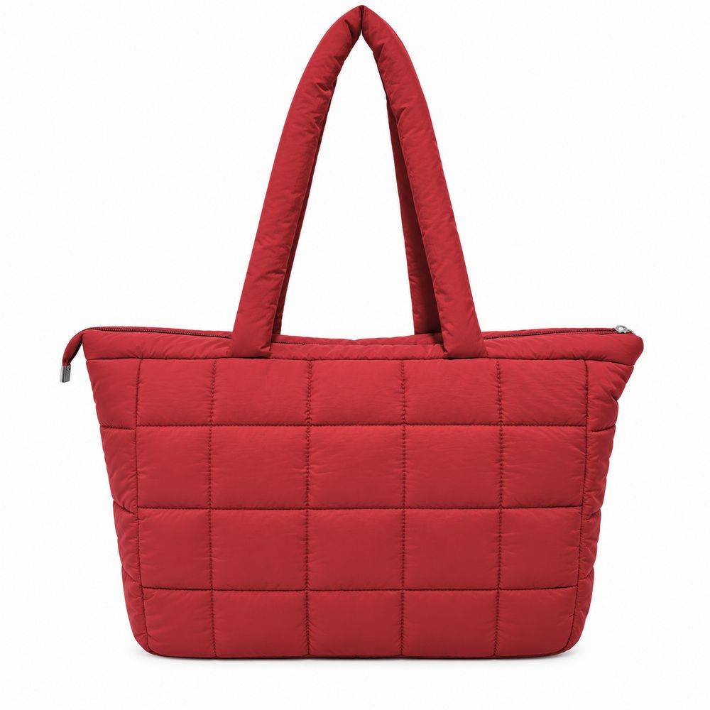Borsa Tote trapuntata puffer Louise Bordeaux