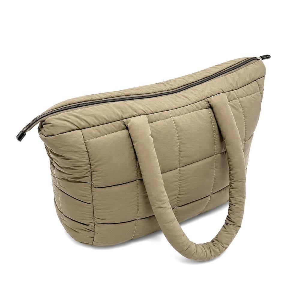 Set Borsa Tote + pochette trapuntata puffer louise Tortora