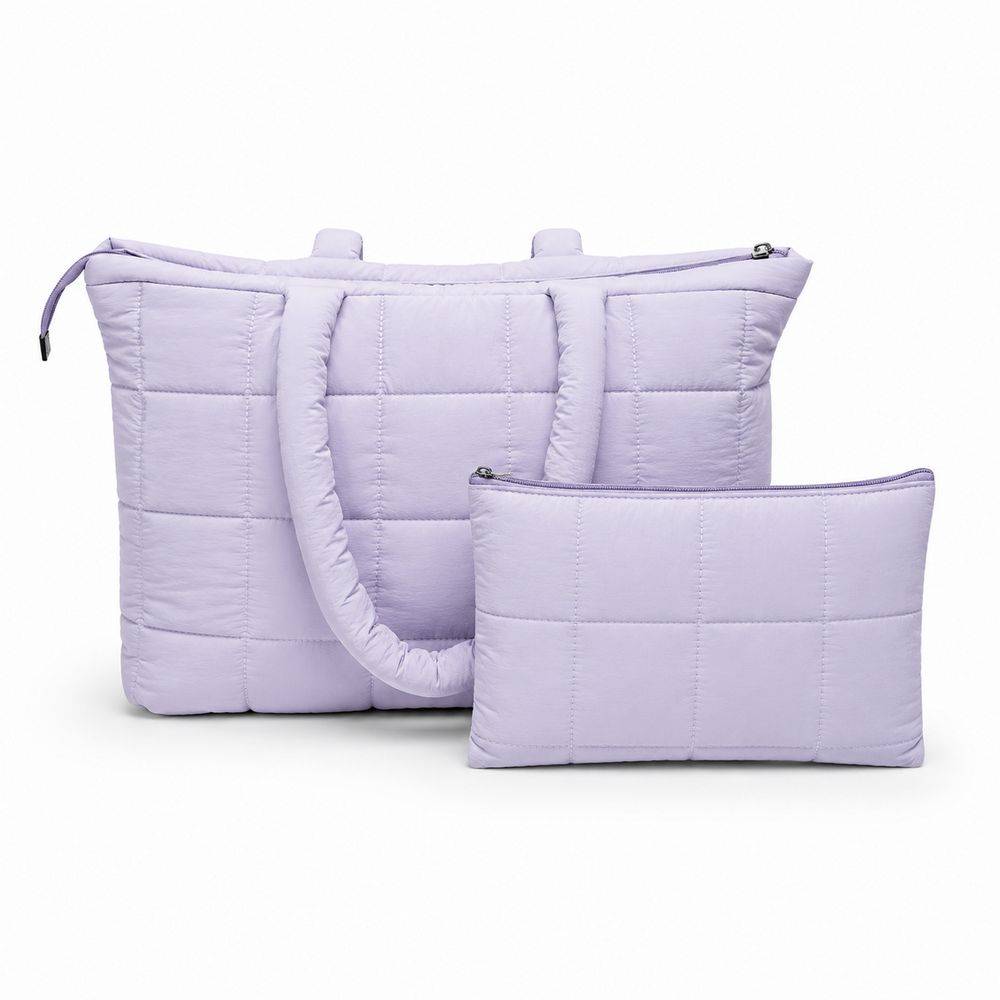 Set Borsa Tote + pochette trapuntata puffer louise Lilla