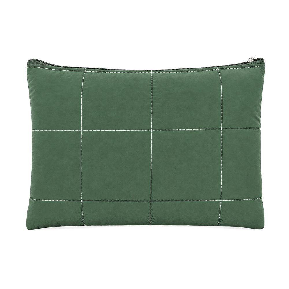 Set Borsa Tote + pochette trapuntata puffer louise Verde