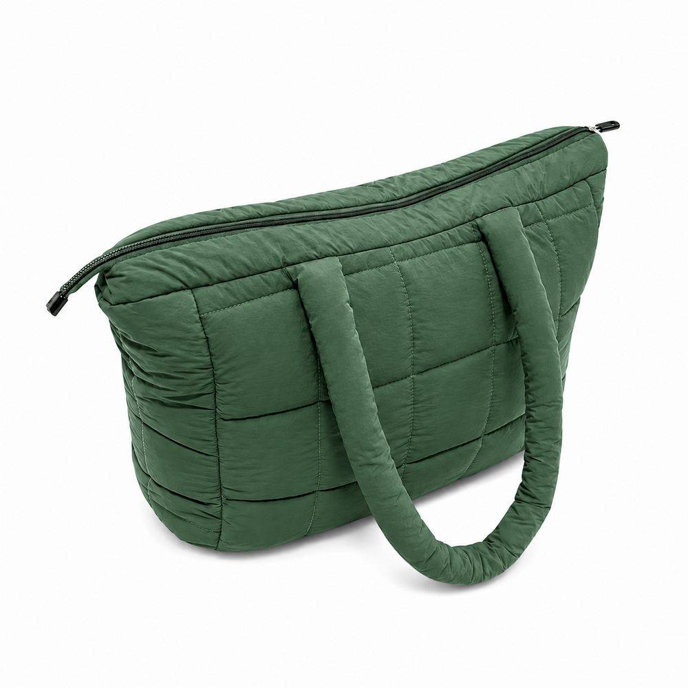 Set Borsa Tote + pochette trapuntata puffer louise Verde
