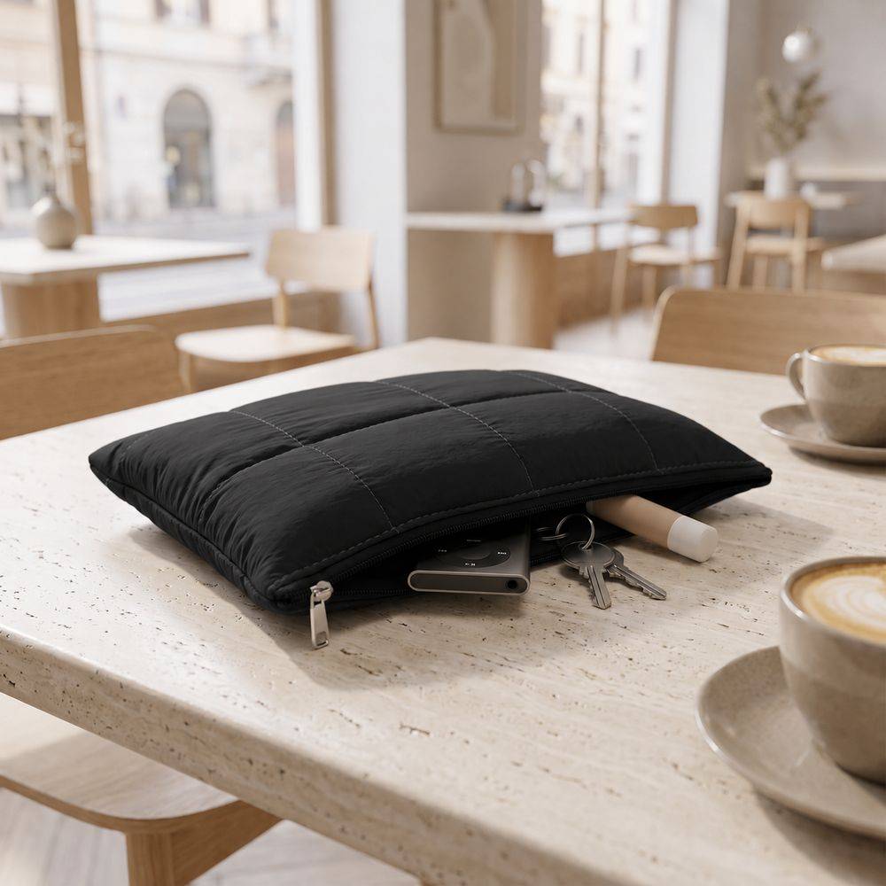 Pochette trapuntata Louise Nera