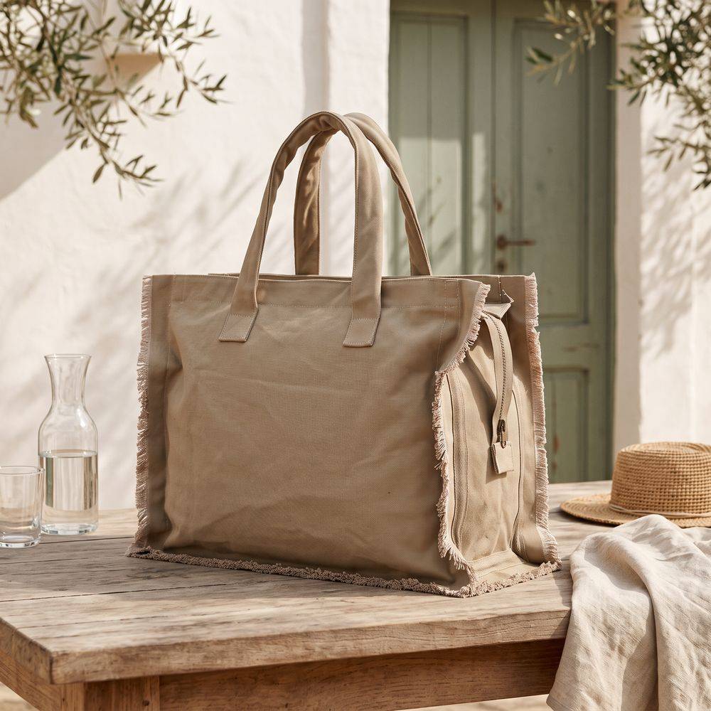 Borsa frange tortora