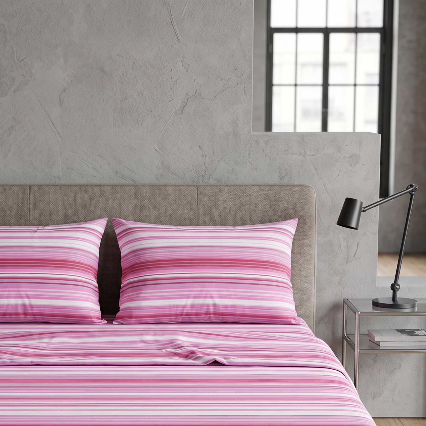 Completo Lenzuola Style Fiordaliso Fucsia Matrimoniale