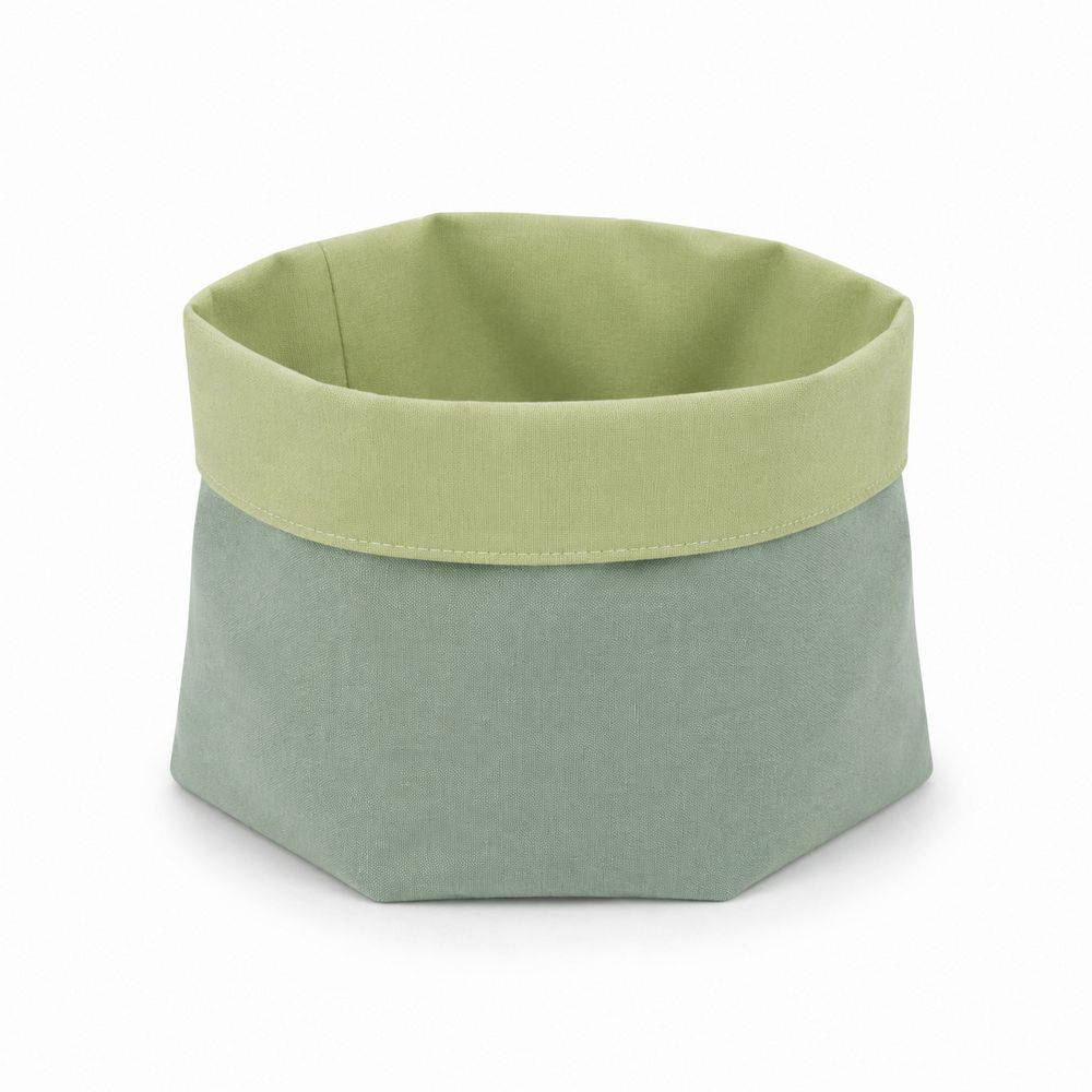 Cestino Portapane in Cotone Doubleface Verde
