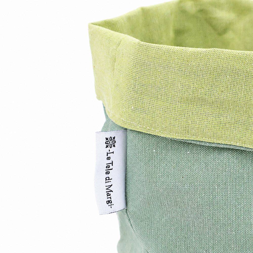 Cestino Portapane in Cotone Doubleface Verde