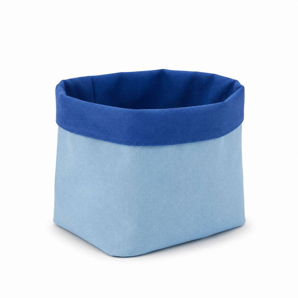 Cestino Portapane in Cotone Doubleface Azzurro