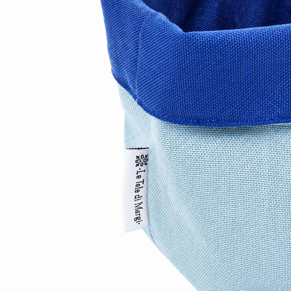 Cestino Portapane in Cotone Doubleface Azzurro