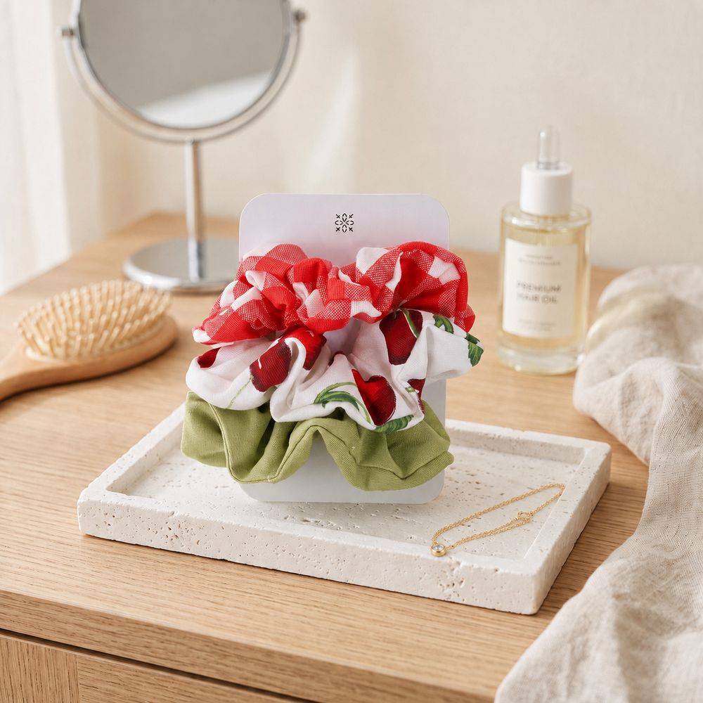 Set Elastici Scrunchies in Cotone Lolita