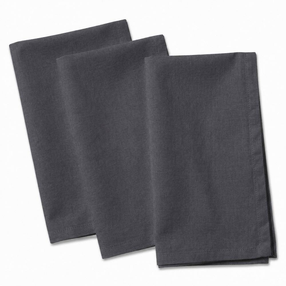 Tovagliolo su misura 100% Cotone Panama Antracite Cavalieri