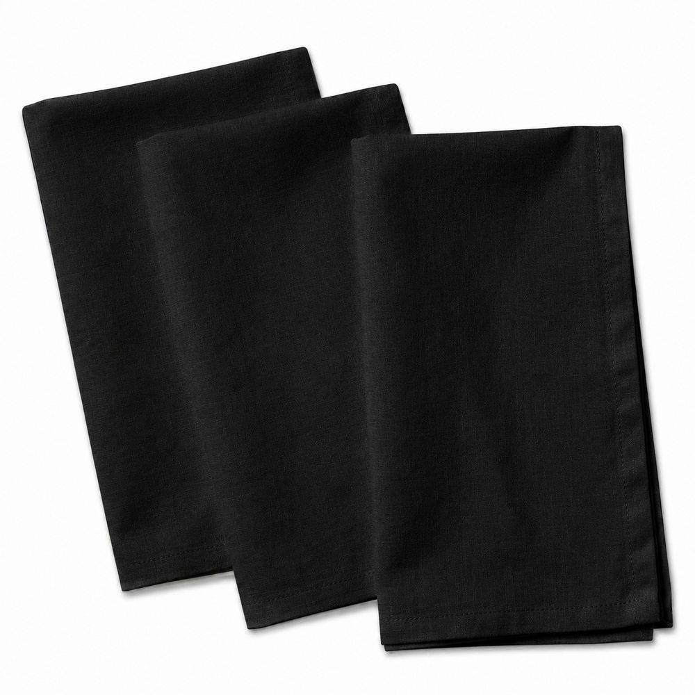 Tovagliolo su misura 100% Cotone Panama Nero Cavalieri