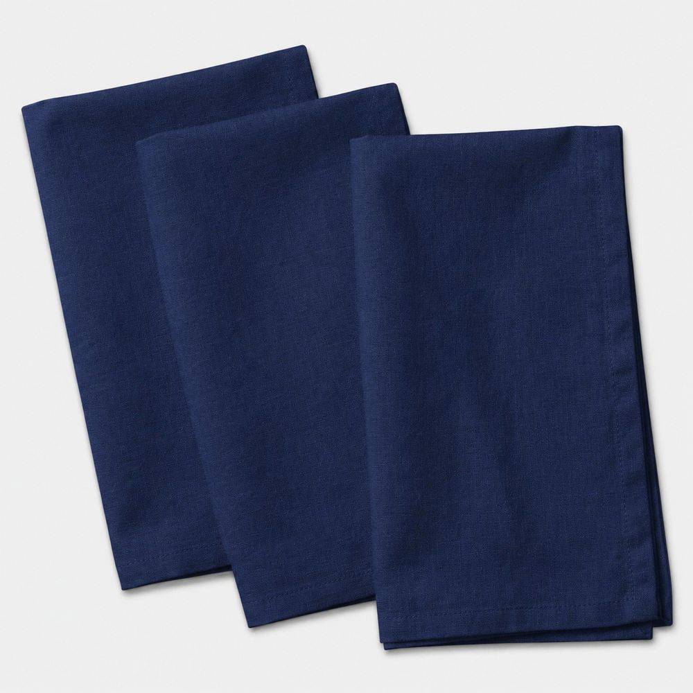 Tovagliolo su misura 100% Cotone Panama Blu Navy Cavalieri