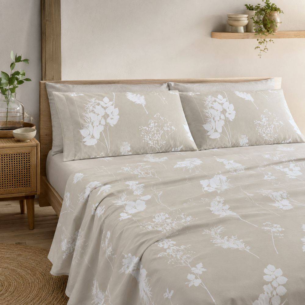 Completo Lenzuola Giusy Cavalieri Herbarium Beige Matrimoniale VAR. 13