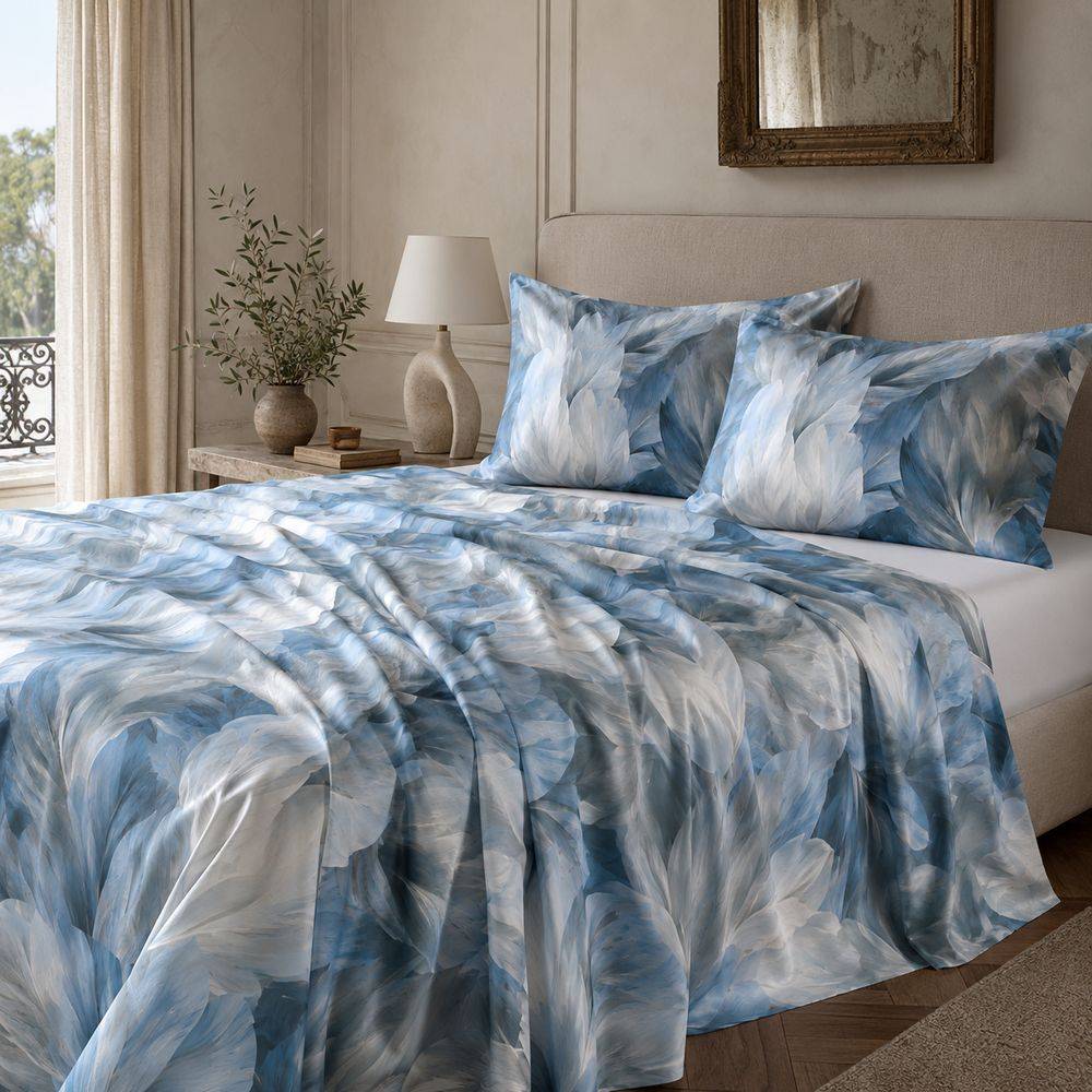 Lenzuolo Copriletto Percalle Prestige Couture Cavalieri Nebula 1 Matrimoniale