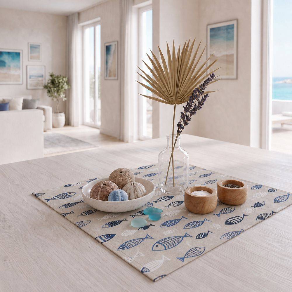 Centrotavola Pesciolini azzurri 40 x 40
