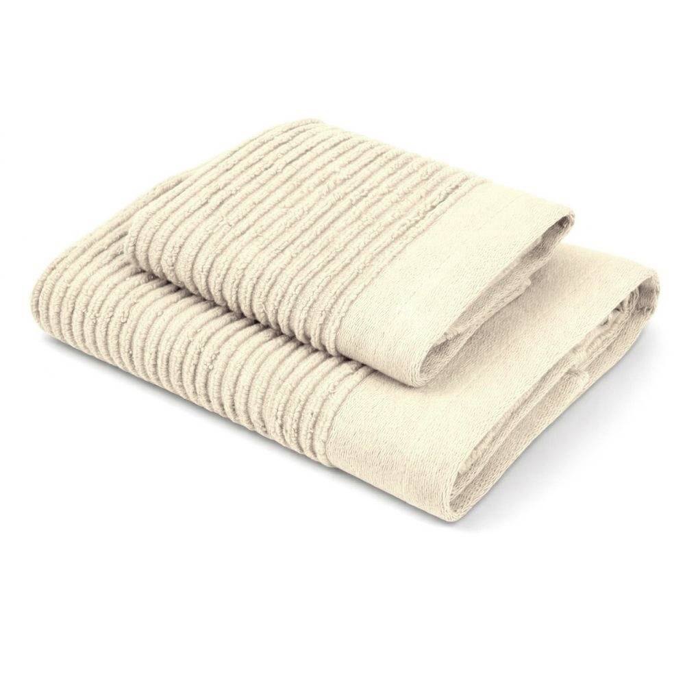 Coppia Asciugamani in Spugna Boutique Crema