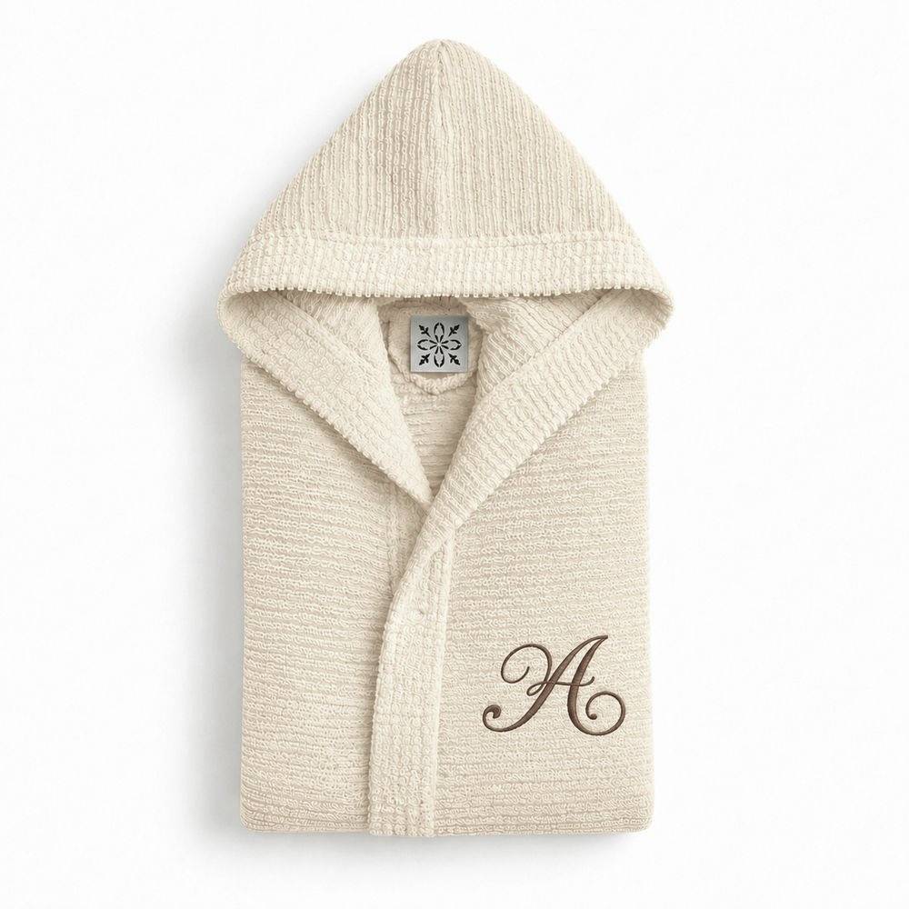 Accappatoio Con Cappuccio in Spugna Boutique Crema