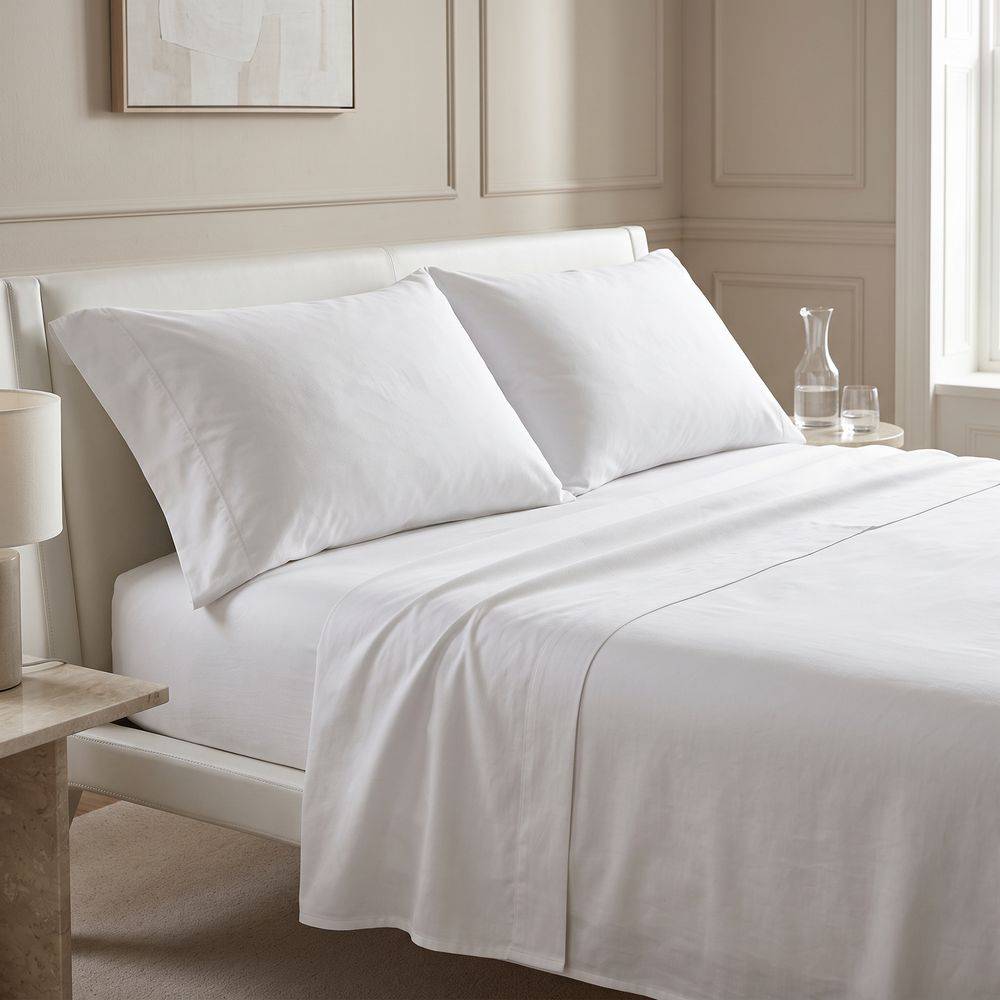 Completo Lenzuola Linea Hotellerie in Cotone Pettinato PURO Matrimoniale