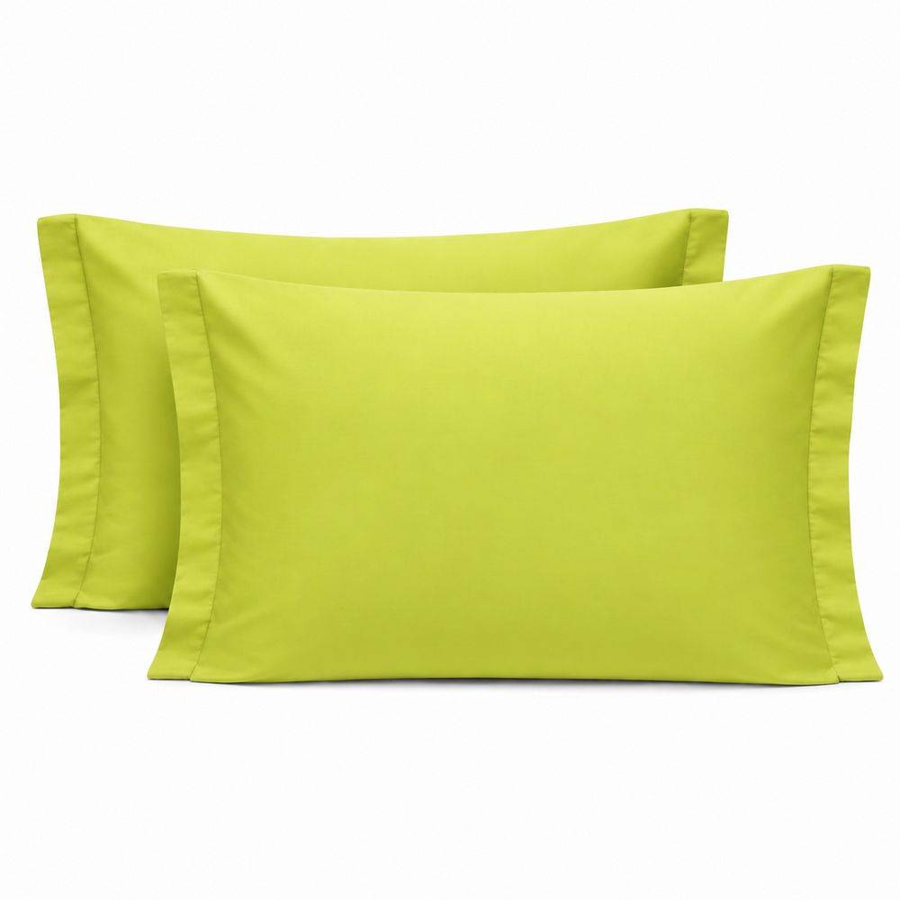 Coppia Federe con volant Verde esotico