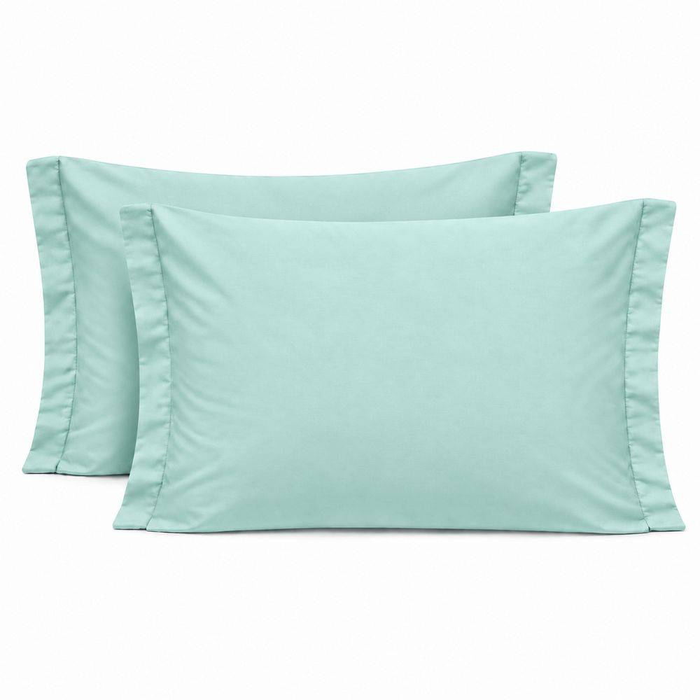 Coppia Federe con volant Verde acqua