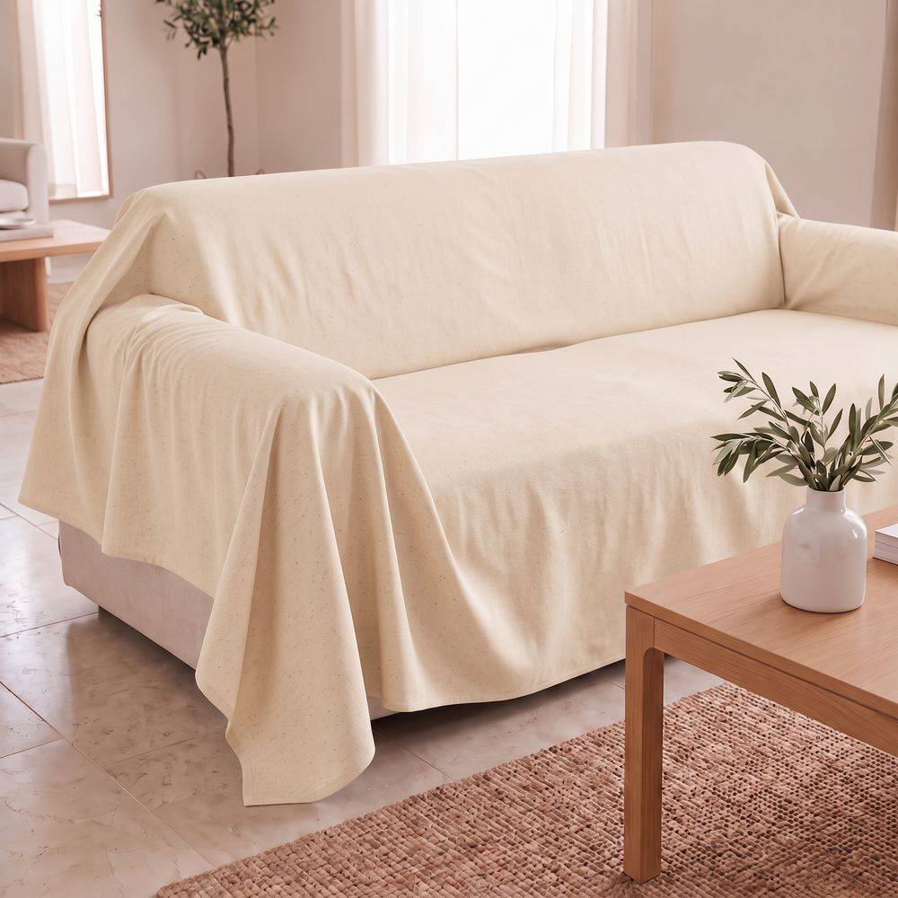 Telo arredo su misura 100% Cotone grezzo Panama Cavalieri Panna