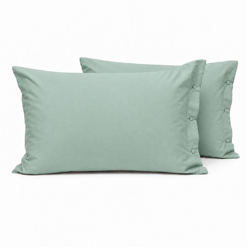 Coppia Federe con bottoni Salvia