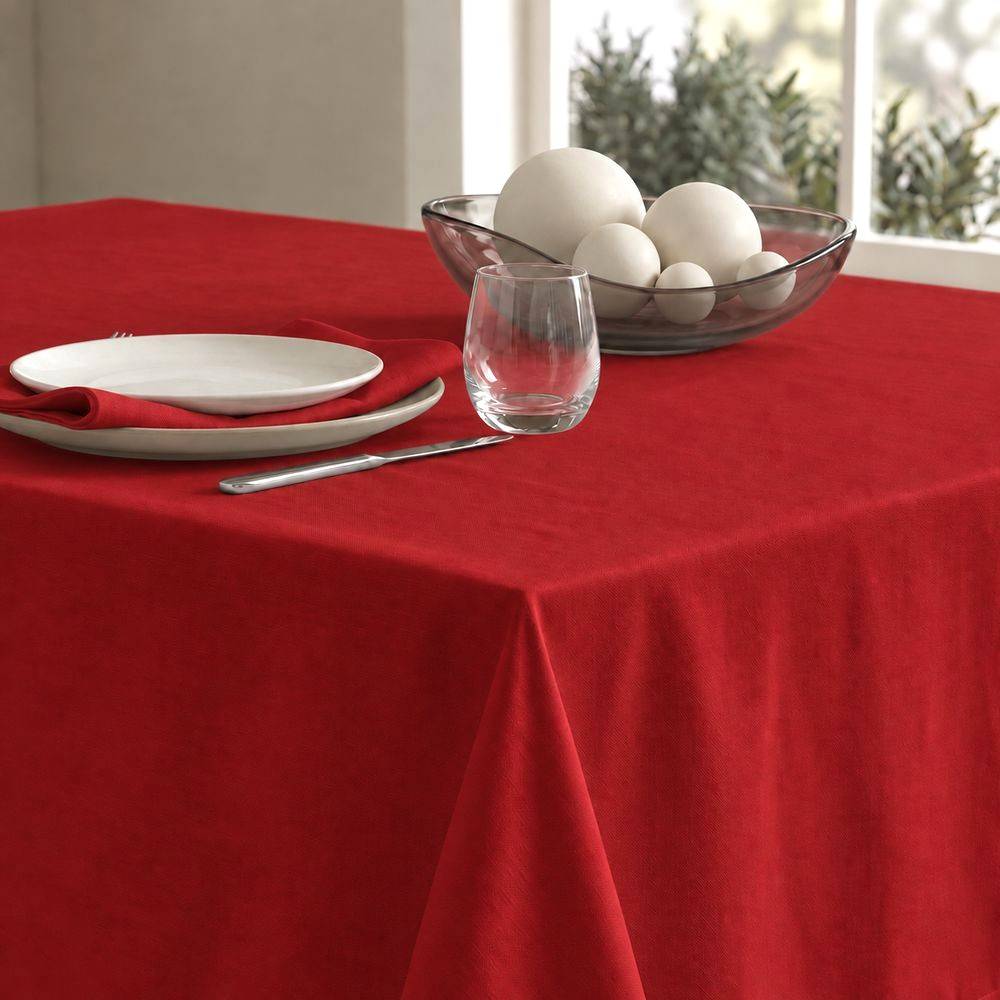 Tovaglia su misura 100% Cotone Panama Rosso Cardinale Cavalieri