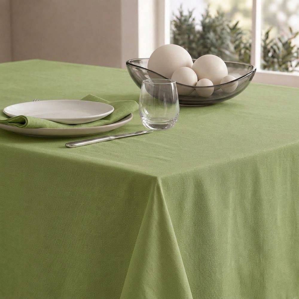 Tovaglia su misura 100% Cotone Panama Verde Pistacchio Cavalieri