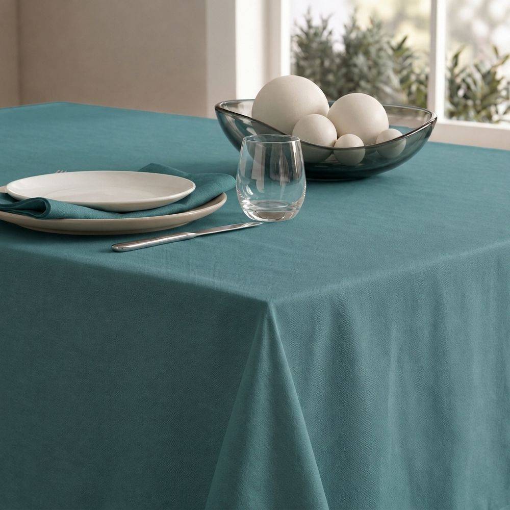 Tovaglia su misura 100% Cotone Panama Verde Inglese Cavalieri
