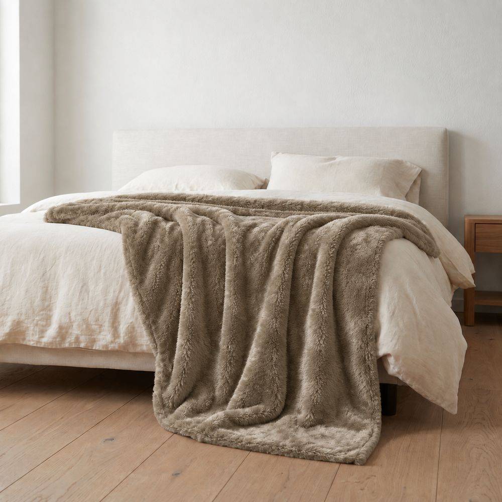 Plaid Soft Home Tortora Matrimoniale 200 x 240