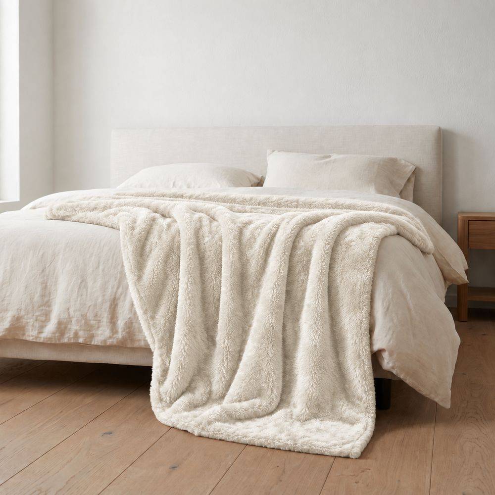 Plaid Soft Home Bianco Matrimoniale 200 x 240