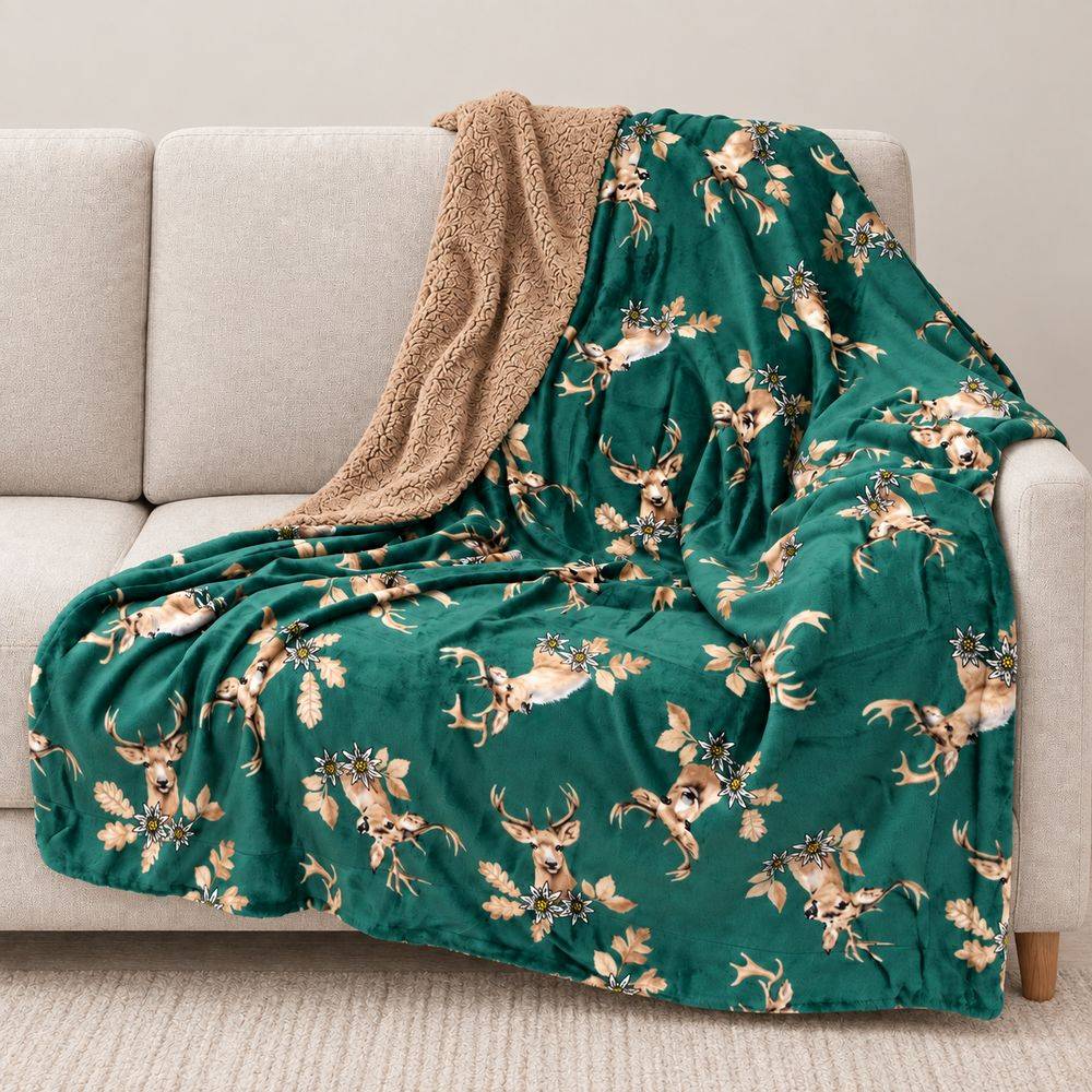 Plaid Sherpa Renna Green Singolo