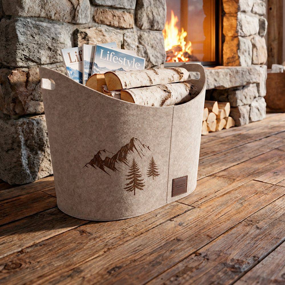 Porta riviste Porta legna Bag Nordico Tortora